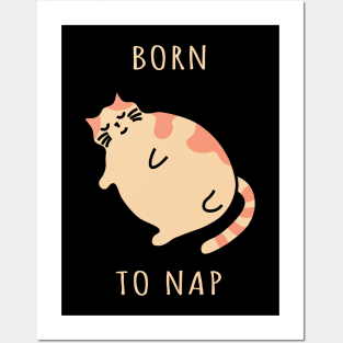 Chonky cat. Born to nap kitten. Sleeping kitty Posters and Art